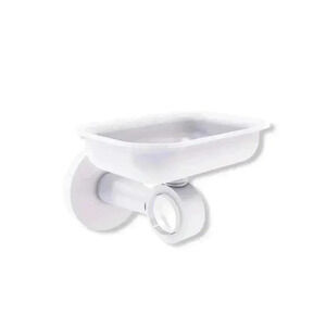 Allied Brass CV-32 Clearview Collection Wall Mounted Holder Soap Dish, Matte Whi